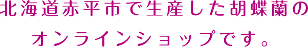 北海道赤平市で生産した胡蝶蘭のオンラインショップです。